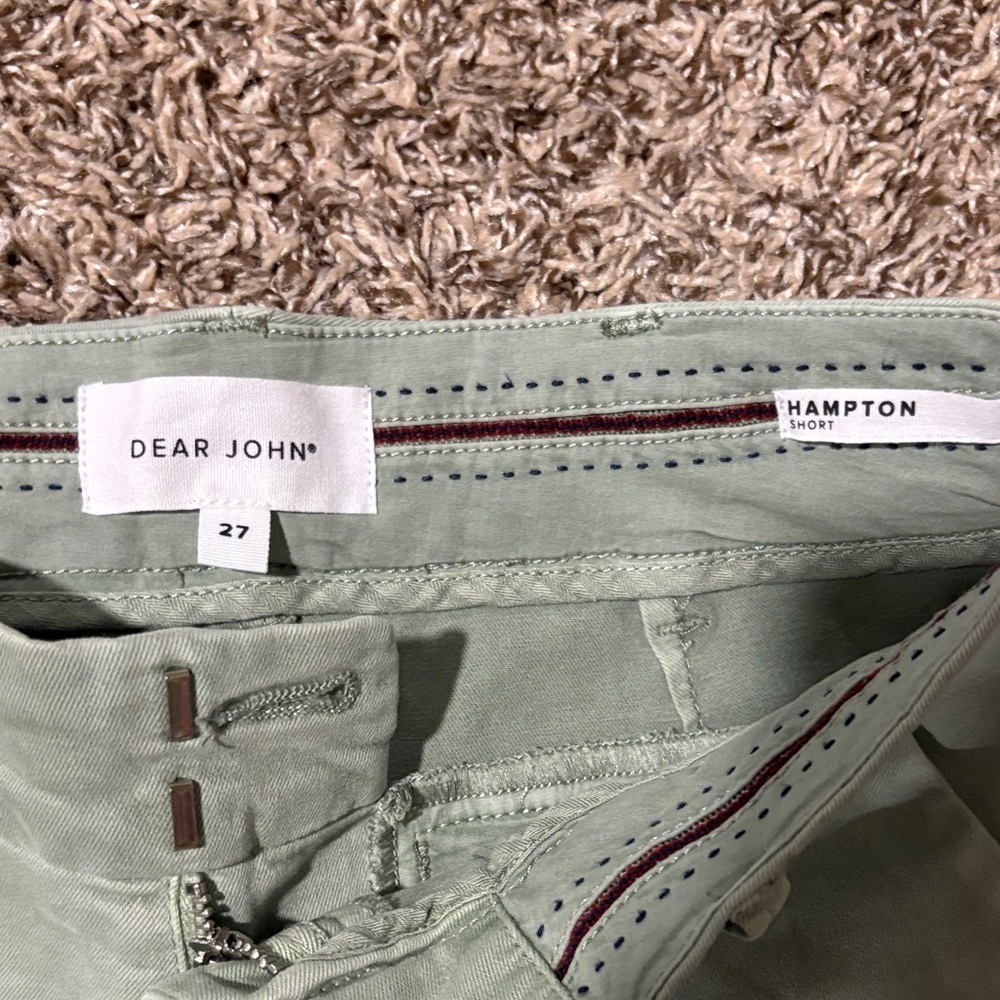 Dear John Light Sage Green Cotton Cuffed Shorts - Picture 2 of 2